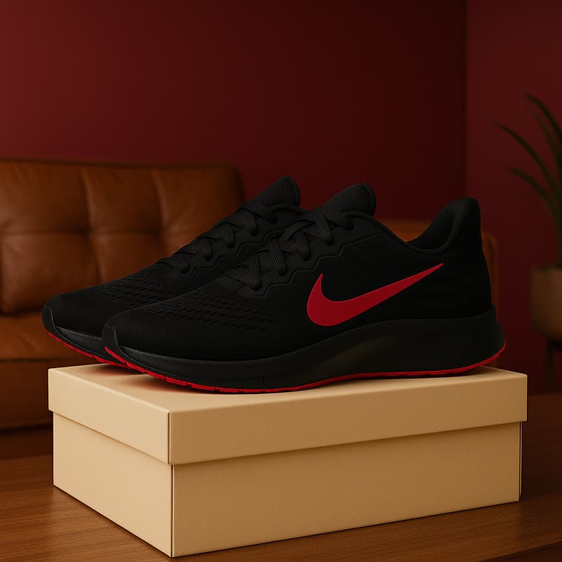 کفش ورزشی مردانه Nike مدل Tigo زیره قرمز-مشکی